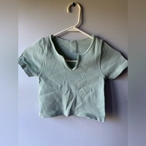Dynamic Mint Green Ribbed Crop Top One Size